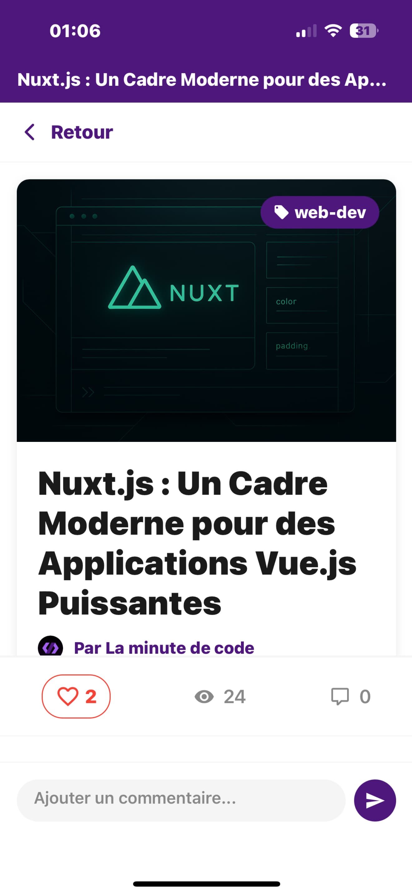Application La Minute De Code screen 2